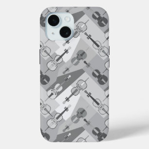 Angled Cellos Grey iPhone 15 Case