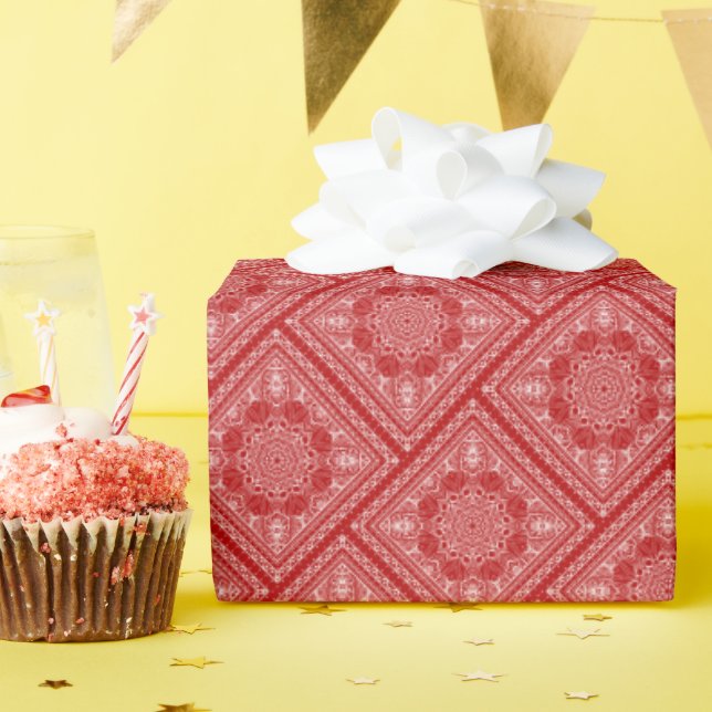 Angled Red Bandana Design Wrapping Paper (Birthday Party)
