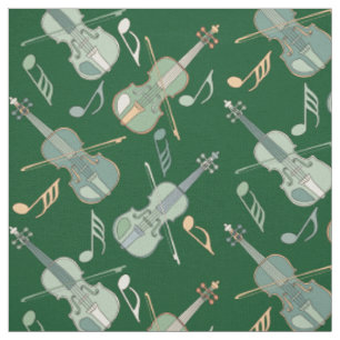 Angled Violins Music Notes Fabric