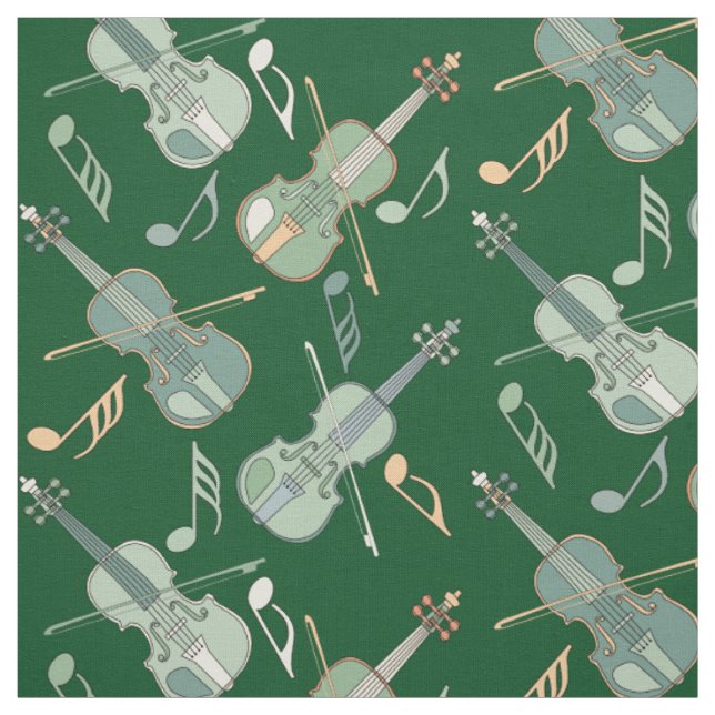 Angled Violins Music Notes Fabric (Swatch)