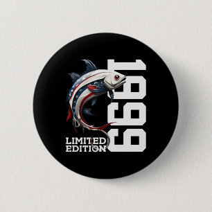Angler 26th Birthday Fishing Limited Edition 1999  2 Inch Round Button