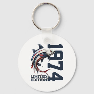 Angler 51st Birthday Fishing Limited Edition 1974  Keychain