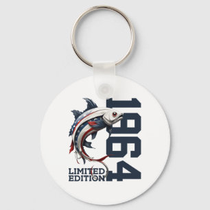 Angler 61st Birthday Fishing Limited Edition 1964  Keychain
