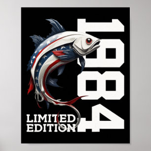 Angler Birthday Fishing Limited Edition 1984  Poster