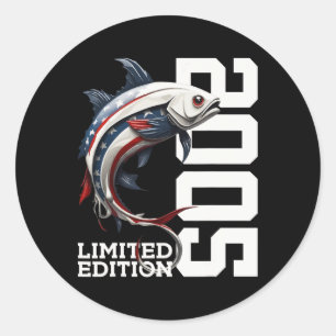 Angler Birthday Fishing Limited Edition 2005 Classic Round Sticker