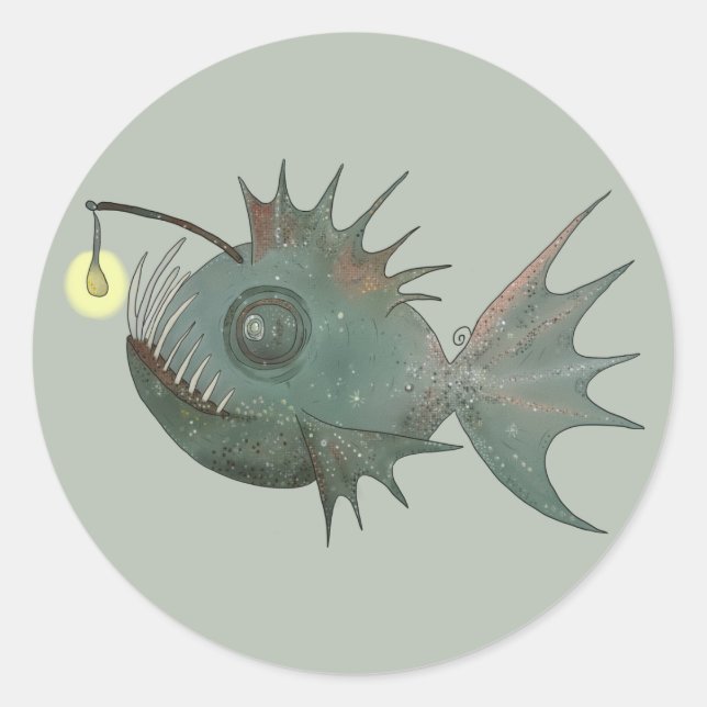 angler classic round sticker (Front)