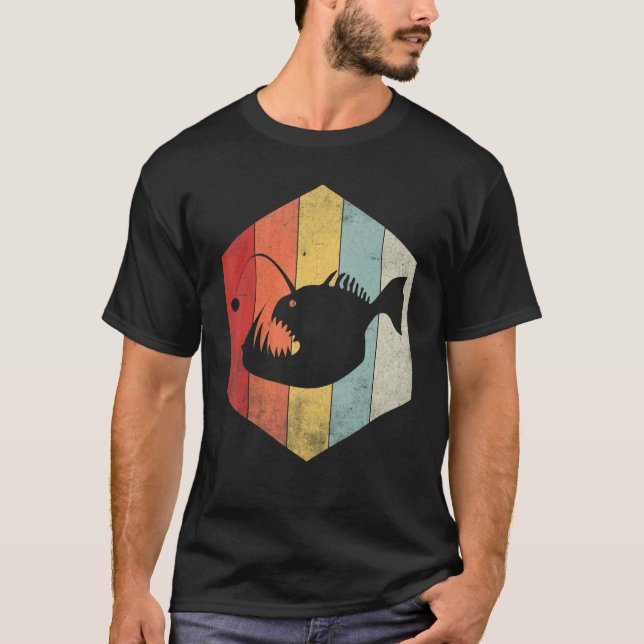 Angler Fish  Retro Fisherman Vintage Anglerfish T-Shirt (Front)
