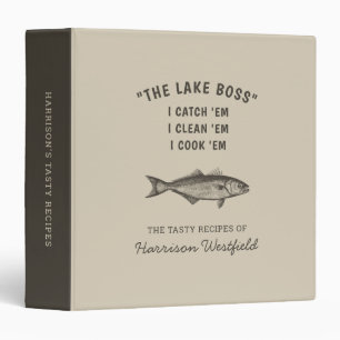 Angler Fishing Humour Personalized Recipes Binder