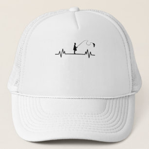 Angler Heartbeat Fishing Fish Funny Fishing Gift Trucker Hat