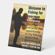 Angler morning Pedestal Sign