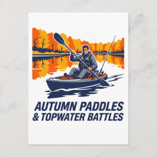 Angler T-Shirt, Fall Lake Kayaking Hoodie. Postcard