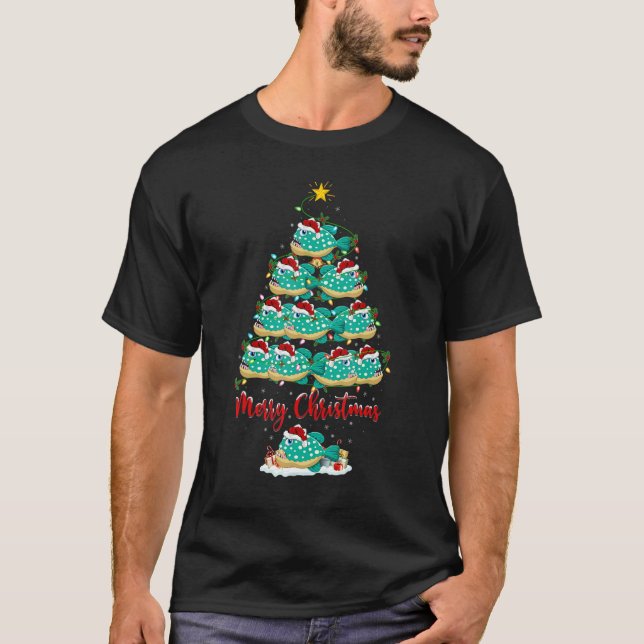 Anglerfish Christmas Tree Lights  Anglerfish Xmas T-Shirt (Front)