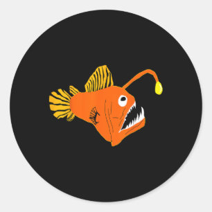 Anglerfish Deep Sea Creatures Angler Fish Sea Mons Classic Round Sticker