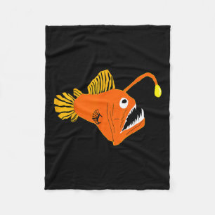 Anglerfish Deep Sea Creatures Angler Fish Sea Mons Fleece Blanket