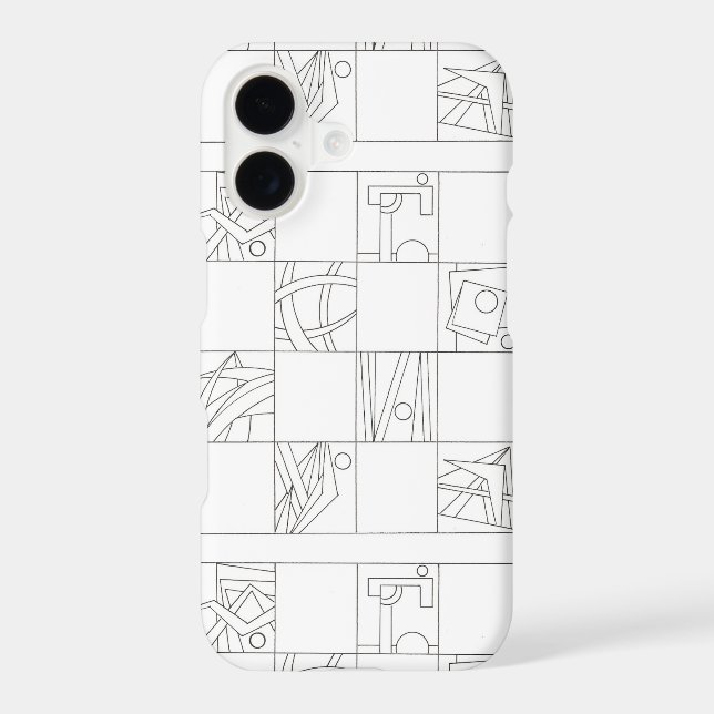 Angles Et Courbes - Géométrique Moderne Noir Et Bl (Verso)