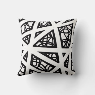 Angles in Black and White Throw Pillow