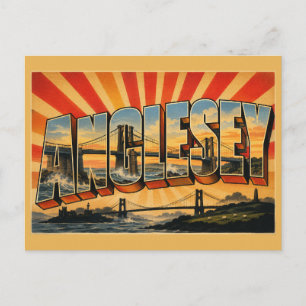 Anglesey Wales Vintage Travel Art Postcard