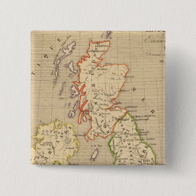 Angleterre, Ecosse & Irlande en 900 2 Inch Square Button (Front)