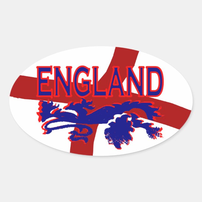 Angleterre Lion Roar St George Oval autocollant (Devant)