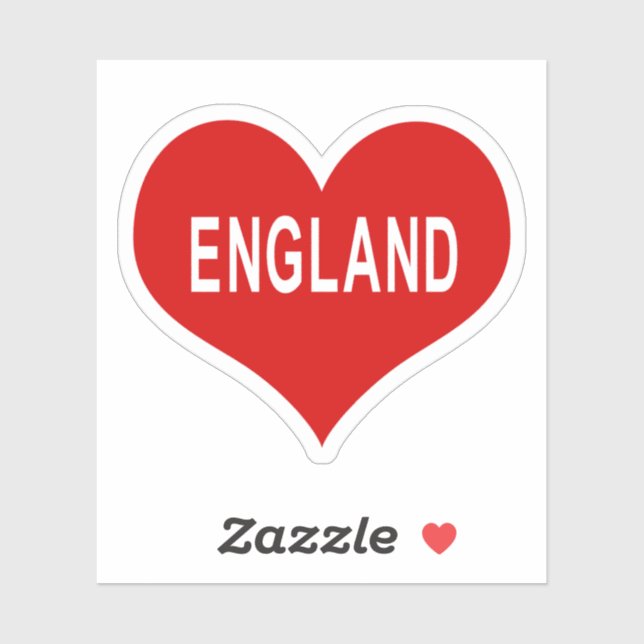 ANGLETERRE Red Love Heart Vinyl Sticker (Feuille)