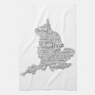 Angleterre Slang British Word Art Map Serviette de