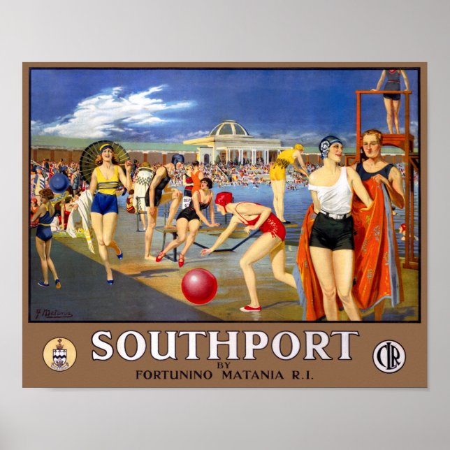 Angleterre Southport restauré Poster Vintage voyag (Devant)