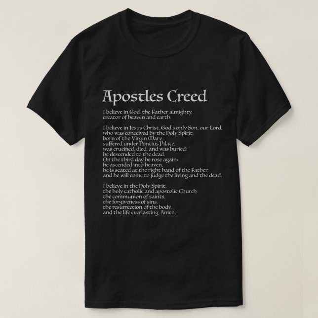 Anglican Shirts Apostles Creed Christian Belief  (Design Front)