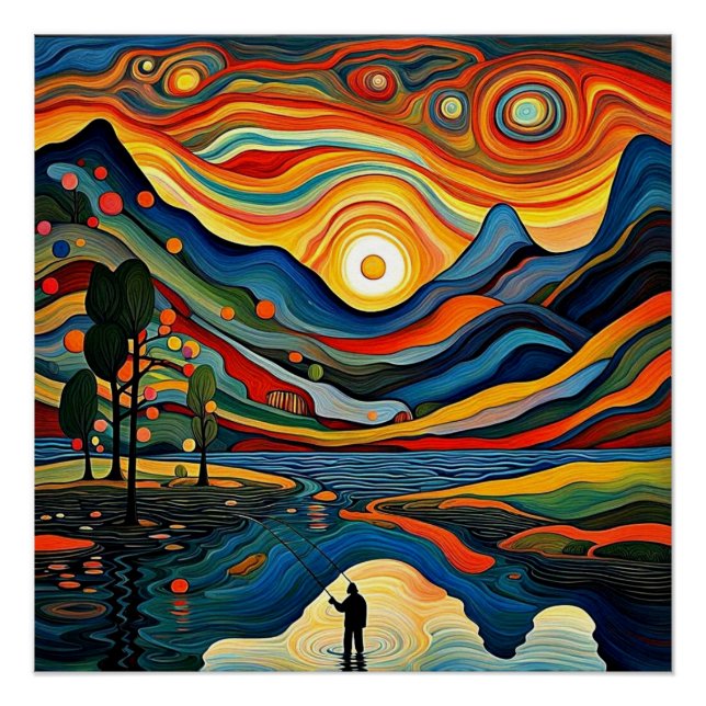 Angling at Sunset 3 Poster (Front)