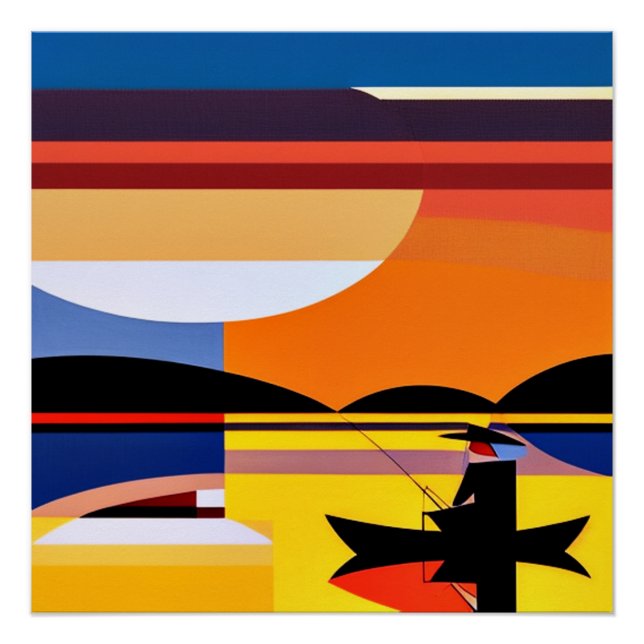 Angling at sunset poster (Front)