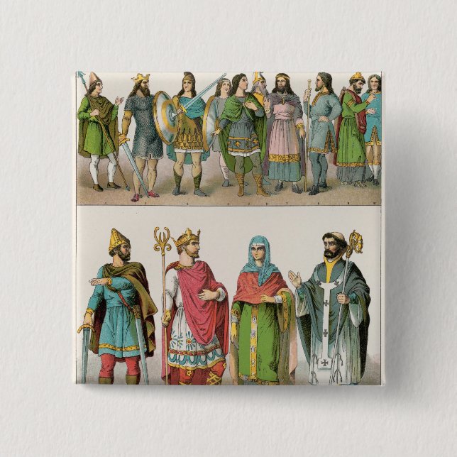 Anglo-Saxon Dress 2 Inch Square Button (Front)