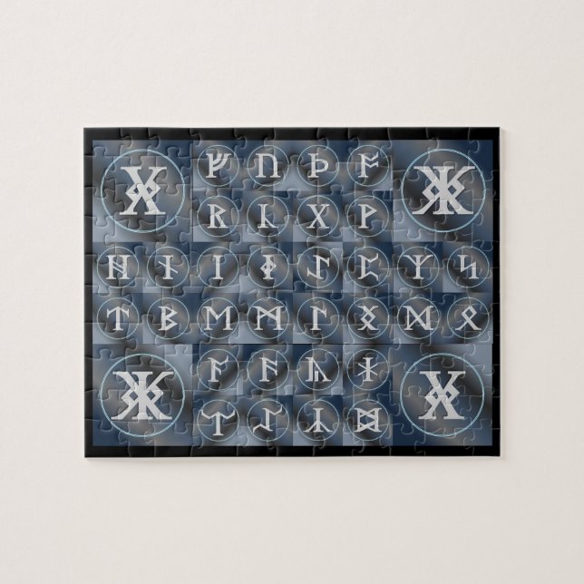 Anglo-Saxon Futhorc Rune Puzzle | runic alphabet (Horizontal)