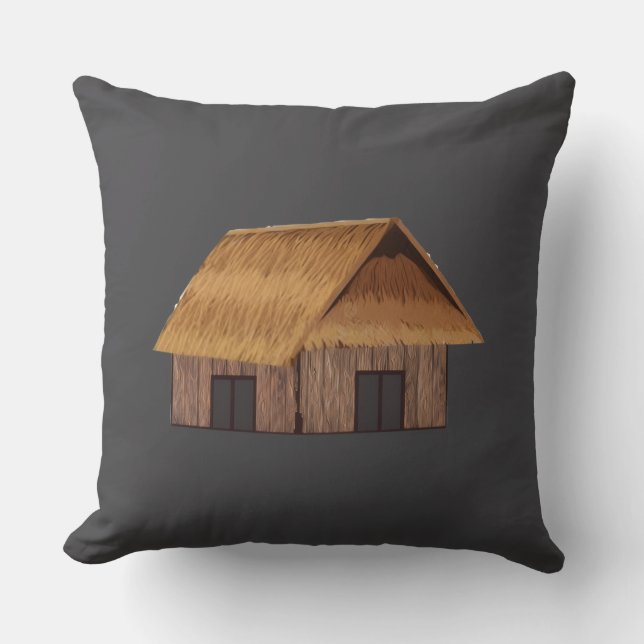 Anglo Saxon Hut  Throw Pillow (Front)