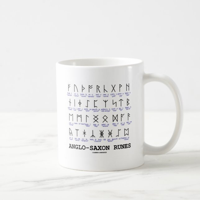 Anglo-Saxon Runes (Linguistics Cryptography) Coffee Mug (Right)