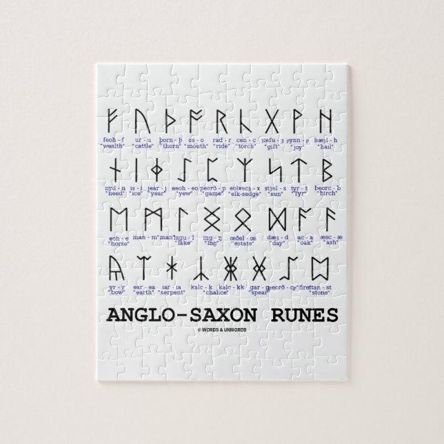 Anglo-Saxon Runes (Linguistics Cryptography) Jigsaw Puzzle (Vertical)