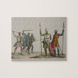 Anglo-Saxon Warriors, plate 14 from 'The History o Jigsaw Puzzle