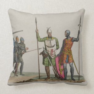 Anglo-Saxon Warriors, plate 14 from 'The History o Throw Pillow