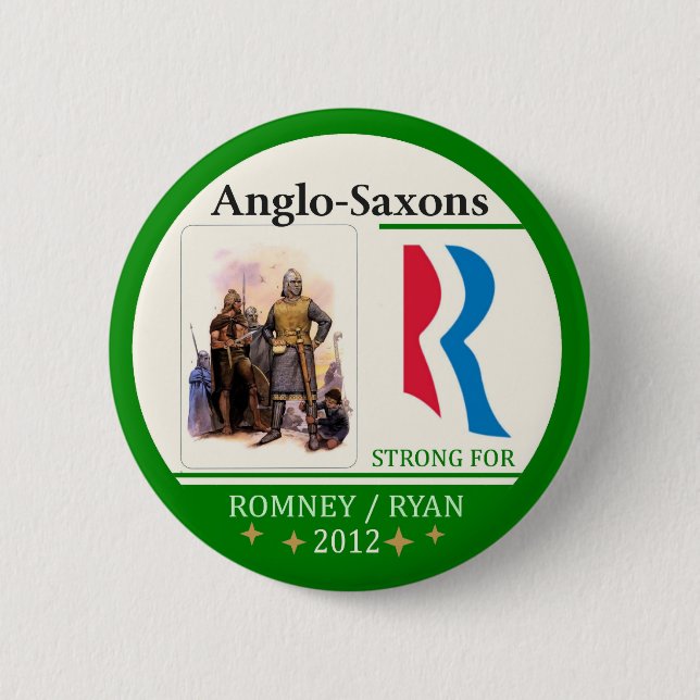 Anglo-Saxons for Romney Ryan 2012 2 Inch Round Button (Front)