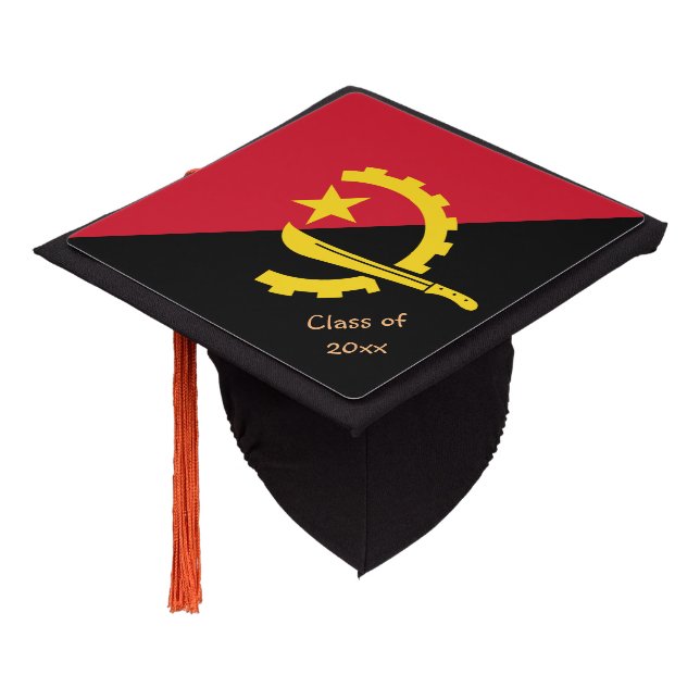 Angola & Angolan Flag - Students / University Graduation Cap Topper (Angled)