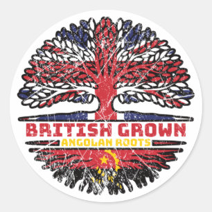 Angola Angolan Uk United Kingdom British Tree Classic Round Sticker