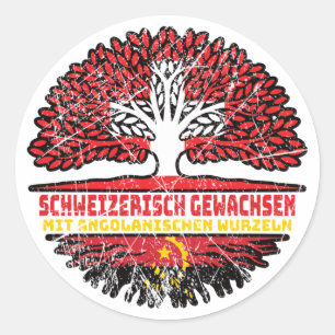 Angola Angolanisch Schweizer Schweiz Baum Wurzel Classic Round Sticker