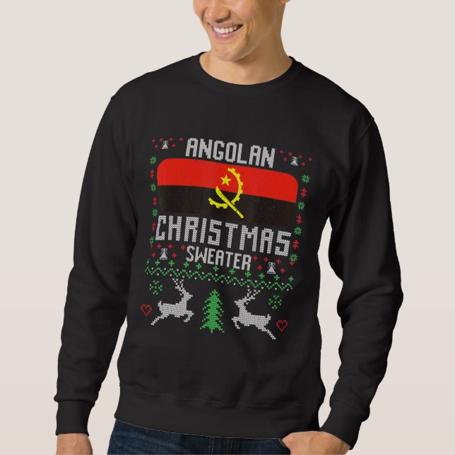Angola Flag Angolan Christmas Sweater (Front)