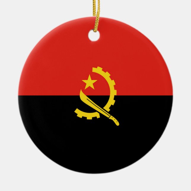 Angola flag ceramic ornament (Front)
