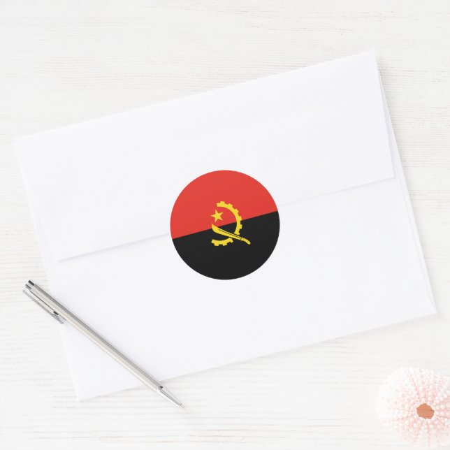 Angola flag classic round sticker (Envelope)