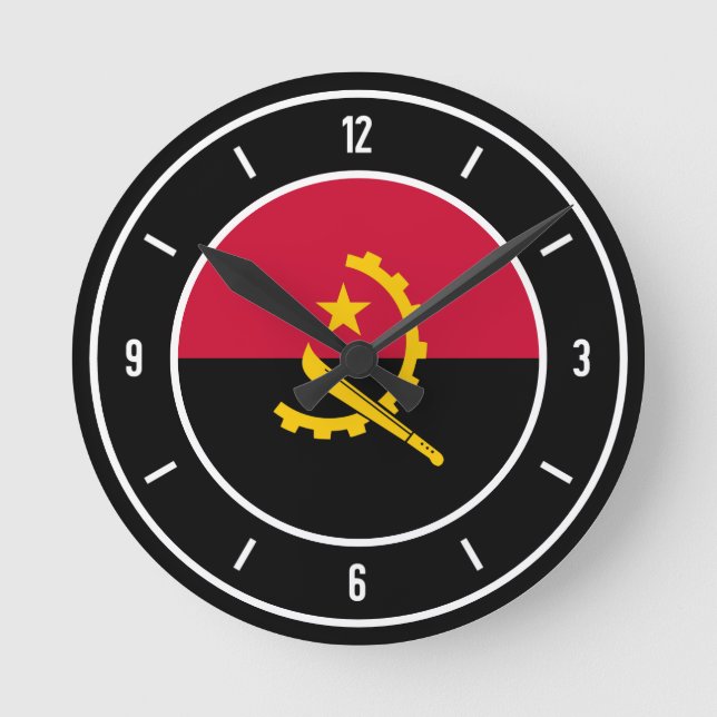 Angola Flag Elegant Round Clock (Front)