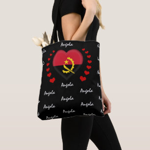 Angola Flag, Heart Angolan Flag fashion/sport Tote Bag