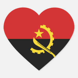 Angola Flag Heart Sticker