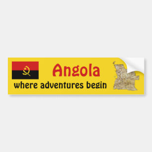 Angola Flag + Map Bumper Sticker
