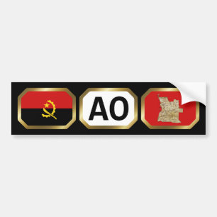 Angola Flag Map Code Bumper Sticker