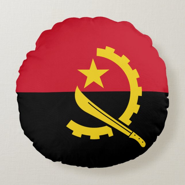 Angola Flag Round Pillow (Front)