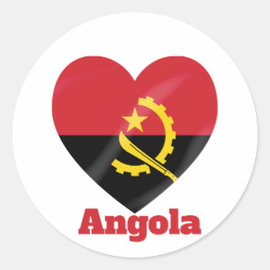 Angola Heart Flag Classic Round Sticker